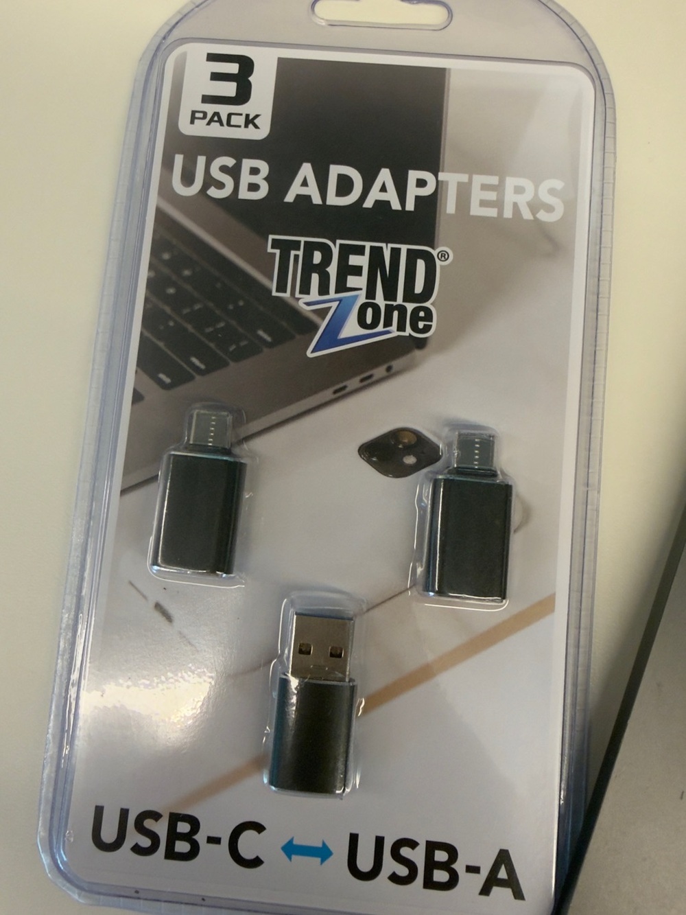 USB-C to USB-A Adapter Set - Black (3-Pack)